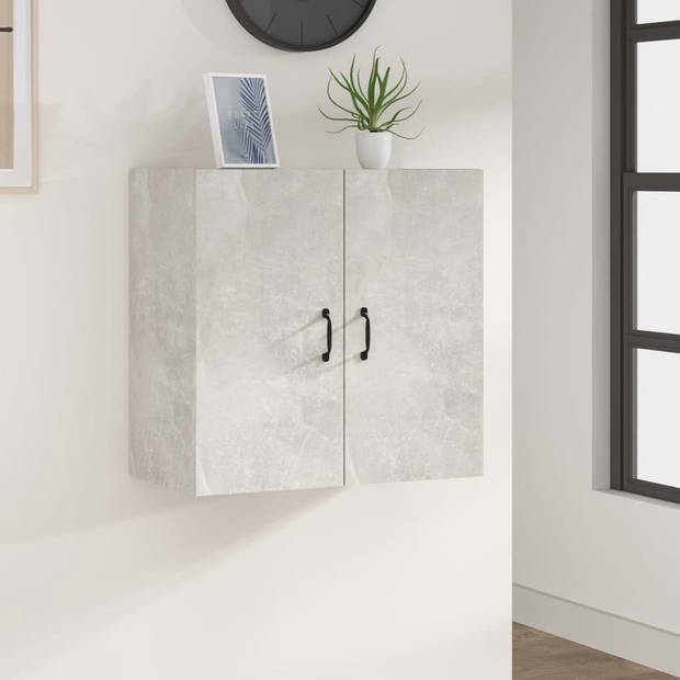 The Living Store Wandkast - Betongrijs - 60 x 31 x 60 cm - Opbergkast met 2 deuren