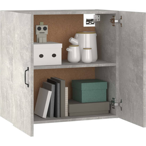 The Living Store Wandkast - Betongrijs - 60 x 31 x 60 cm - Opbergkast met 2 deuren