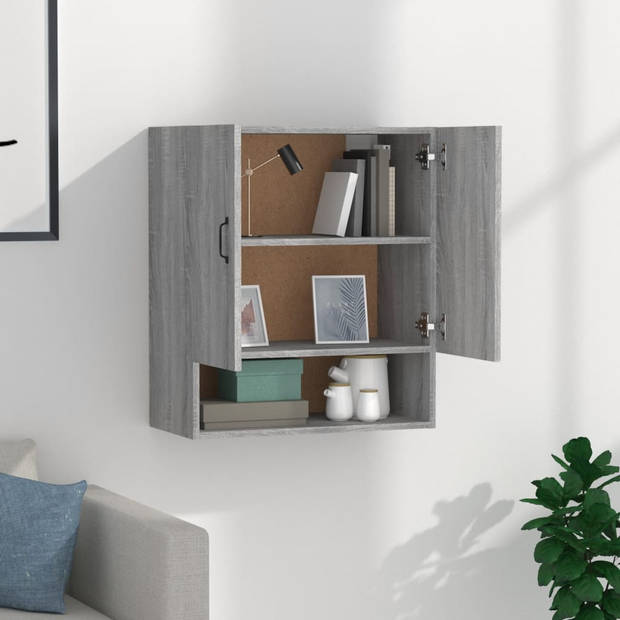 The Living Store Wandkast - Onbekend - Kasten - 60 x 31 x 70 cm - Grijs Sonoma Eiken