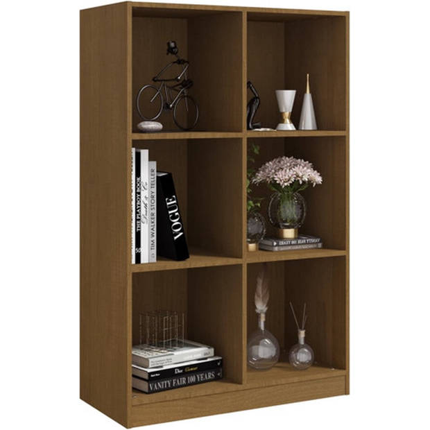 The Living Store Opbergkast Houten Meubel - 70 x 33 x 110 cm - Honingbruin