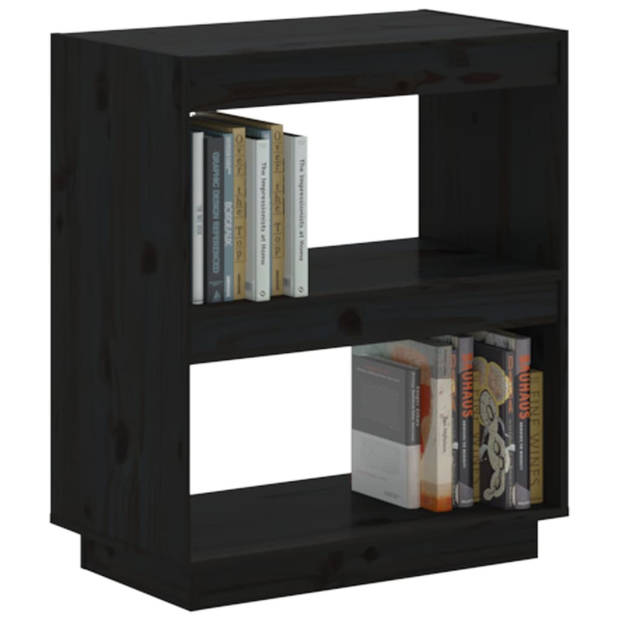 vidaXL Boekenkast 60x35x71 cm massief grenenhout zwart