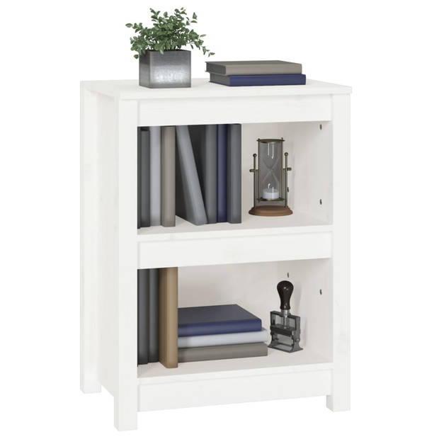 The Living Store Boekenkast - Massief Grenenhout - 50 x 35 x 68 cm - Wit