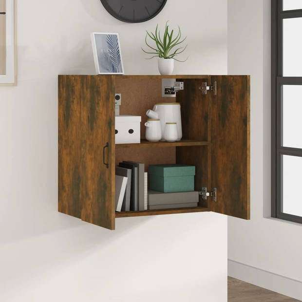 The Living Store Wandkast Smoked Oak - 60 x 31 x 60 cm - Hoge kwaliteit hout - 2 Deuren