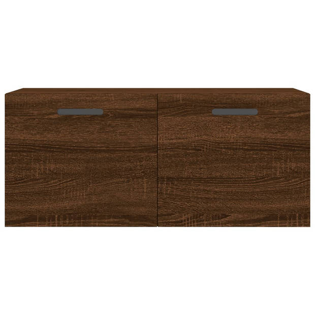 The Living Store Zwevende wandkast - Bruineiken - 80x36.5x35cm - Duurzaam hout