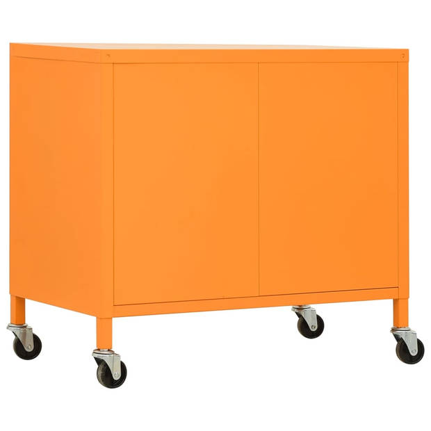 The Living Store Stalen Opbergkast - 60 x 35 x 56 cm - Oranje Staal - Verstelbaar Schap