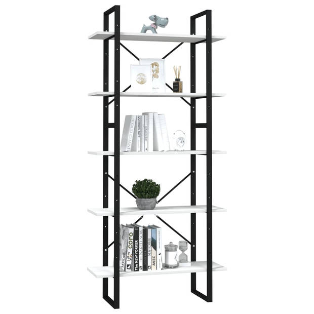 The Living Store Boekenkast - Grenenhout en Metaal - 80 x 30 x 105 cm en 80 x 30 x 70 cm