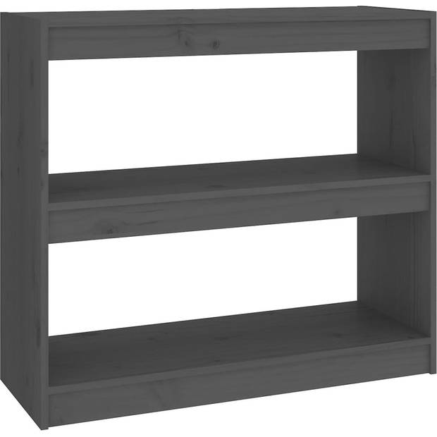 The Living Store Boekenkast Grenenhout - 80x30x71.5 cm - Grijs