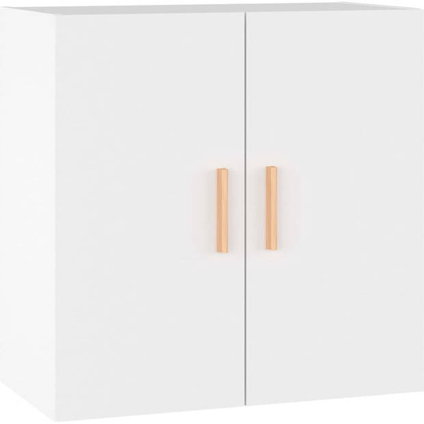 The Living Store Zwevende Wandkast - Wit - 60x30x60 cm - Scandinavische Stijl