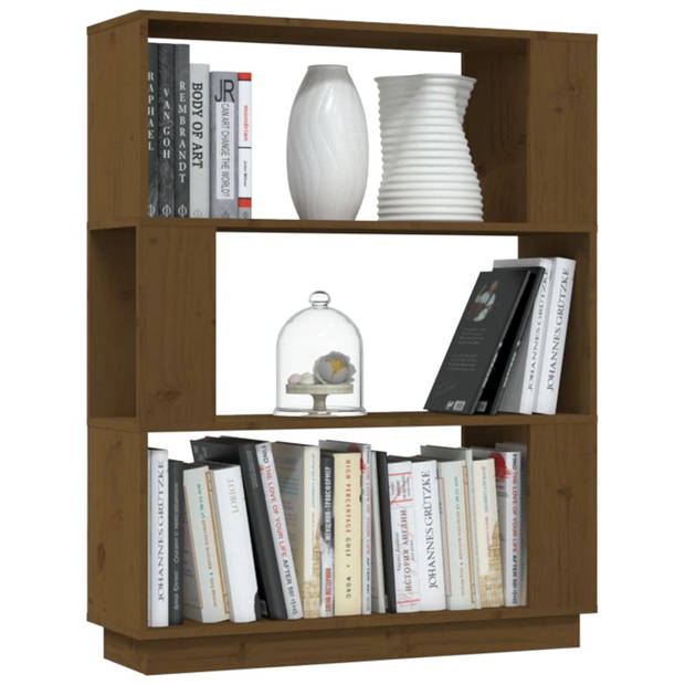 The Living Store Boekenkast - Massief Grenenhout - 80 x 25 x 101 cm - Honingbruin