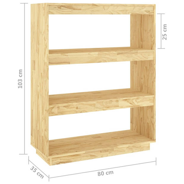 vidaXL Boekenkast / kamerscherm 80x35x103 cm massief grenenhout