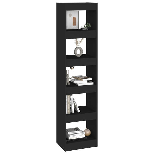 The Living Store Boekenkast/kamerscherm 40x30x166 cm zwart - Kast