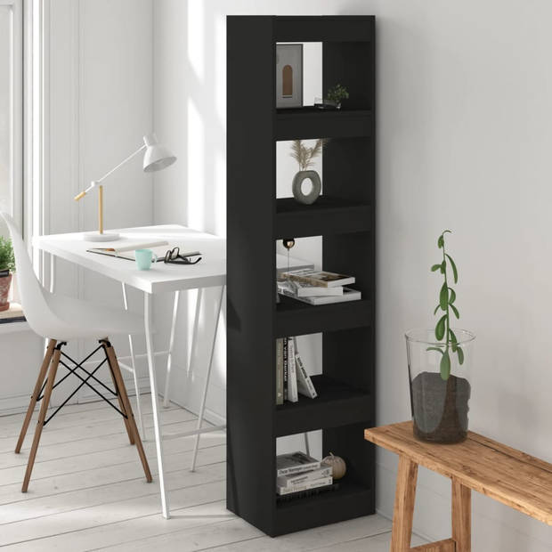 The Living Store Boekenkast/kamerscherm 40x30x166 cm zwart - Kast