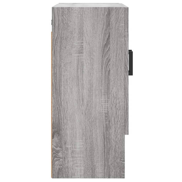 The Living Store Wandkast 60x31x70 cm bewerkt hout grijs sonoma eikenkleurig - Kast