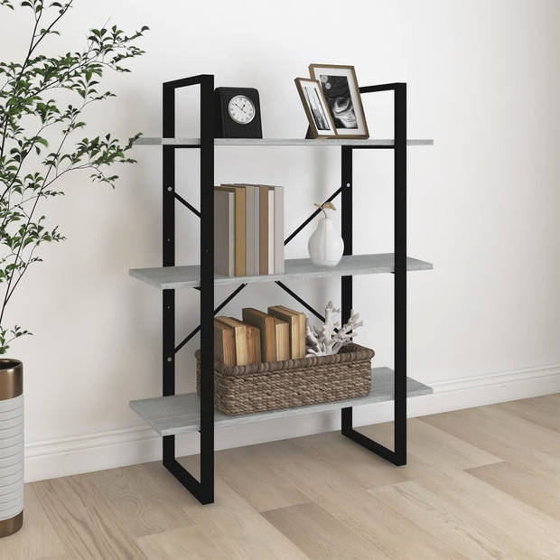 The Living Store Boekenkast - Opbergkast - 80 x 30 x 105 cm - Grijs Sonoma Eiken