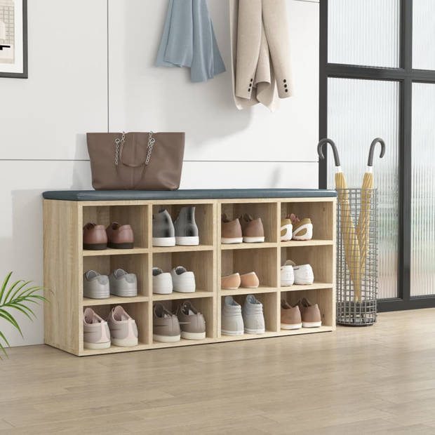 The Living Store Schoenenkasten 2 st 52-5x30x50 cm sonoma eikenkleurig - Kast