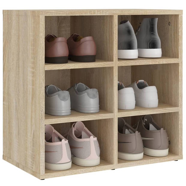 The Living Store Schoenenkasten 2 st 52-5x30x50 cm sonoma eikenkleurig - Kast