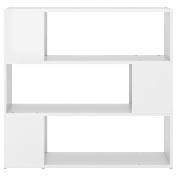 The Living Store Boekenkast Kamerverdeler - 100 x 24 x 94 cm - Hoogglans wit