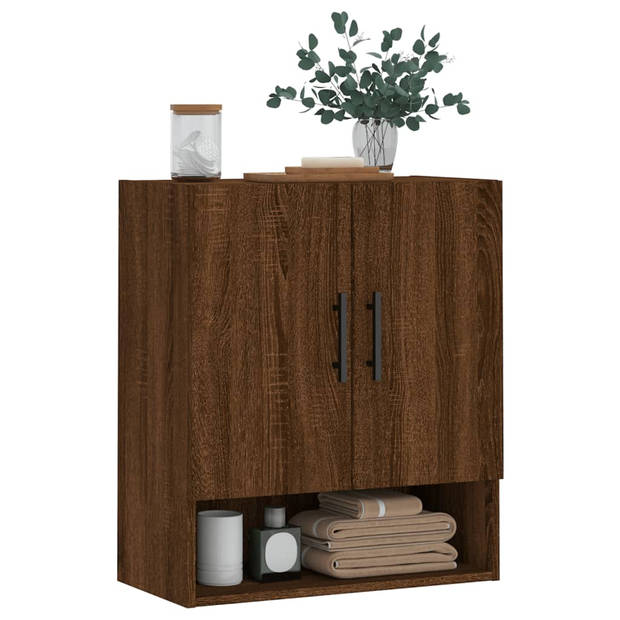 The Living Store Wandkast - - Afmetingen- 60 x 31 x 70 cm - Kleur- Bruineiken - The Living Store