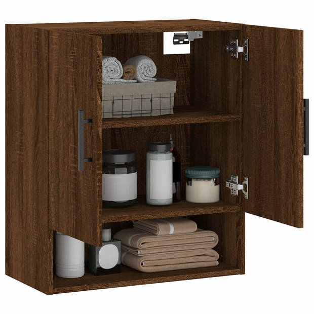 The Living Store Wandkast - - Afmetingen- 60 x 31 x 70 cm - Kleur- Bruineiken - The Living Store