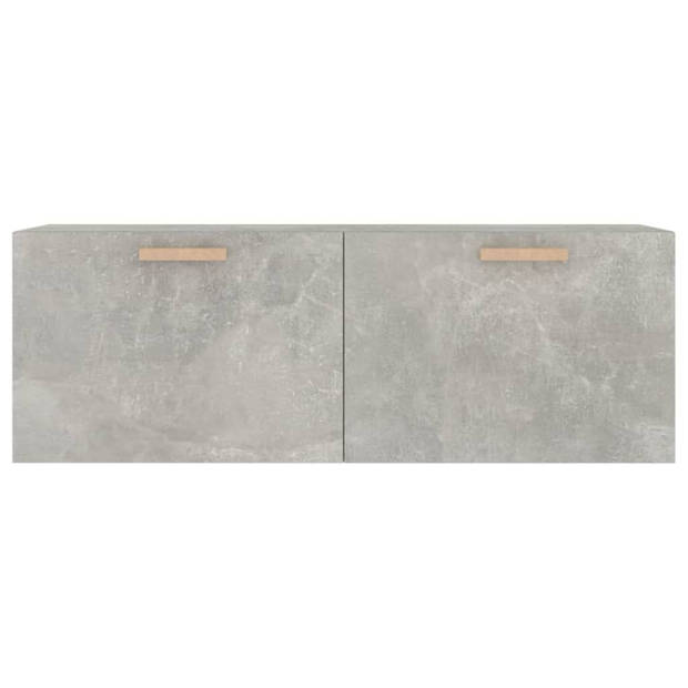 The Living Store Wandkast Betongrijs - 100 x 36.5 x 35 cm - 2 lades - Bewerkt hout