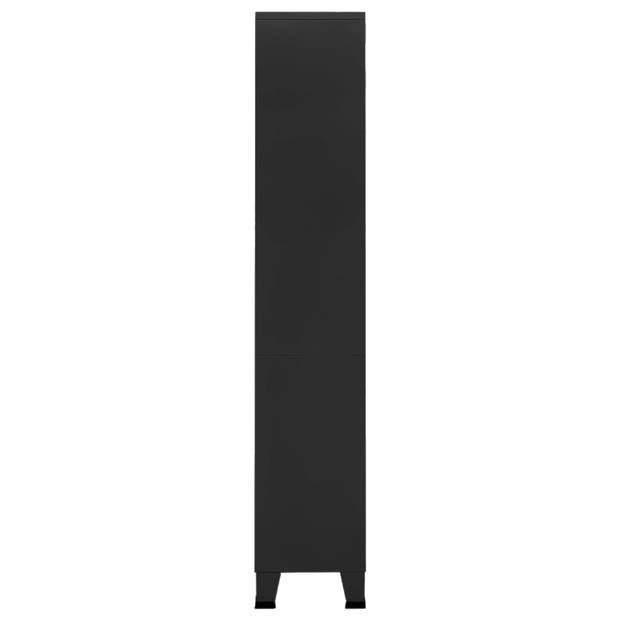 vidaXL Boekenkast industrieel 80x32x180 cm staal zwart