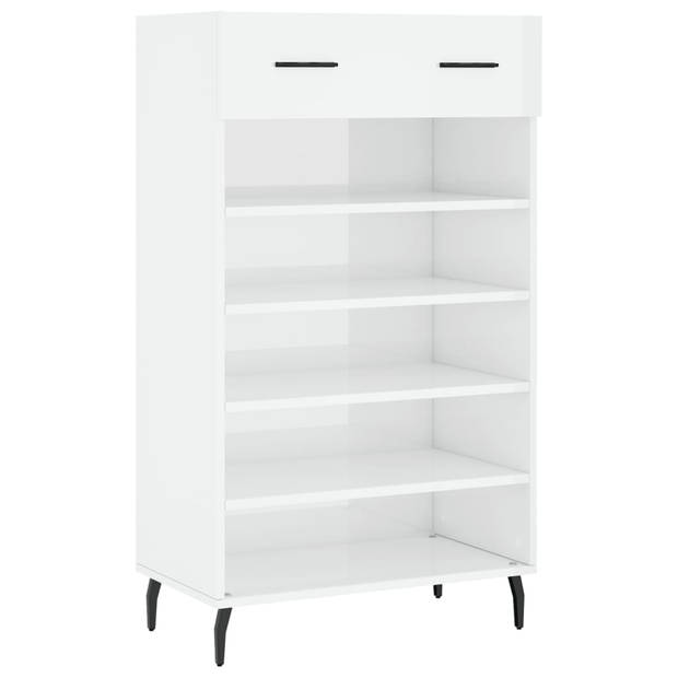 The Living Store Schoenenkast - Elegant - Schoenenkast - 60 x 35 x 105 cm - Hoogglans wit