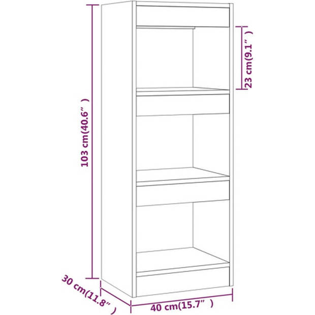 The Living Store Boekenkast The Living Store - Houten boekenkast - 40 x 30 x 103 cm - Hoogglans wit