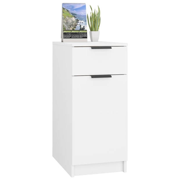 The Living Store Bureaukast - Wit - 33.5 x 50 x 75 cm - Stevig - Voldoende opbergruimte