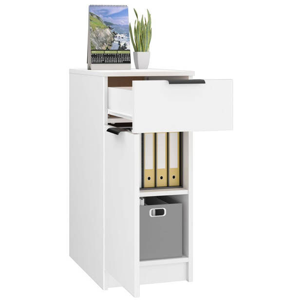 The Living Store Bureaukast - Wit - 33.5 x 50 x 75 cm - Stevig - Voldoende opbergruimte