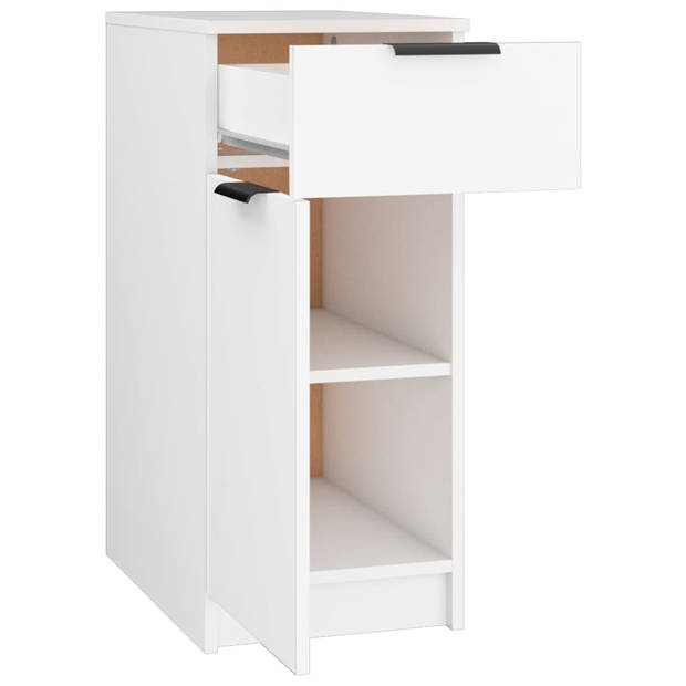 The Living Store Bureaukast - Wit - 33.5 x 50 x 75 cm - Stevig - Voldoende opbergruimte