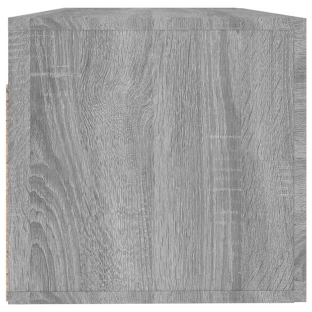 The Living Store Wandkast - Grijs Sonoma Eiken - 100x36.5x35 cm - 2 Lades