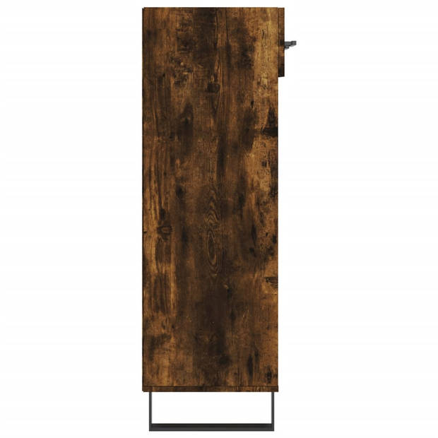 The Living Store Schoenenkast - Gerookt Eiken - Hout/IJzer - 60x35x105cm - Stabiel Blad