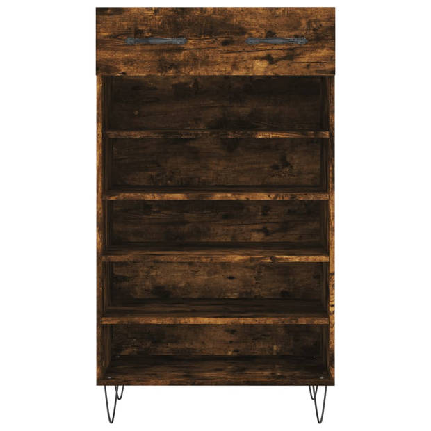 The Living Store Schoenenkast - Smoked Oak - 60 x 35 x 105 cm - Duurzaam hout - Voldoende opbergruimte