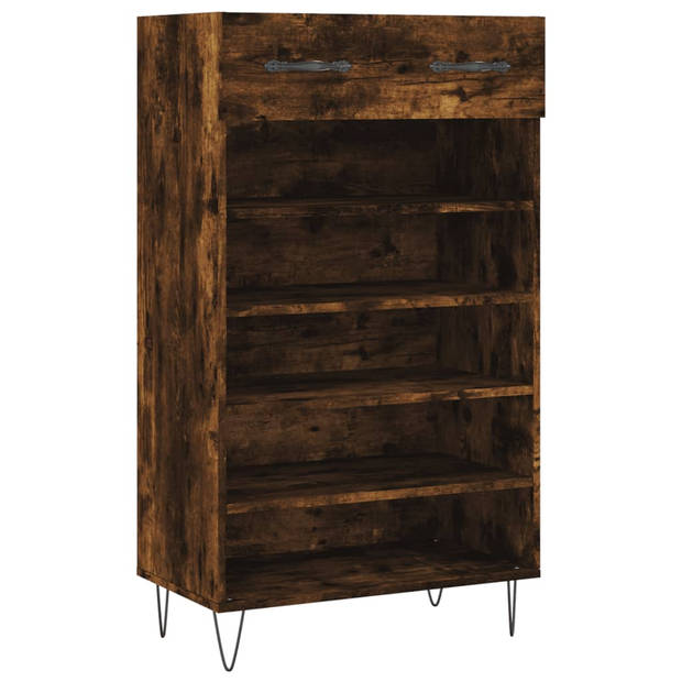 The Living Store Schoenenkast - Smoked Oak - 60 x 35 x 105 cm - Duurzaam hout - Voldoende opbergruimte