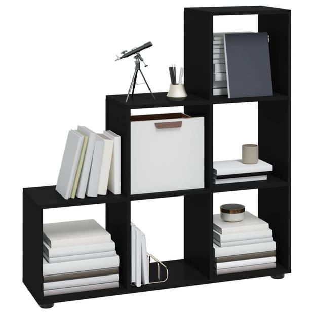 The Living Store Boekenkast - Zwart - 104 x 29 x 107 cm - Duurzaam bewerkt hout