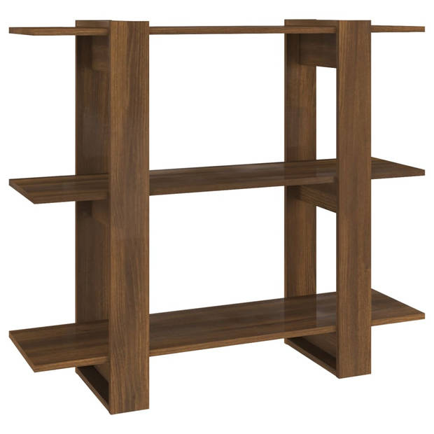 The Living Store Boekenkast Bruineiken 100x30x87cm - Bewerkt hout