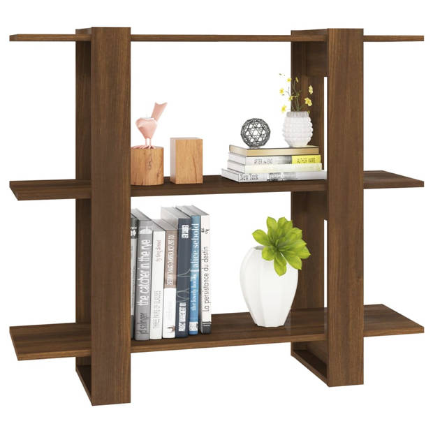 The Living Store Boekenkast Bruineiken 100x30x87cm - Bewerkt hout