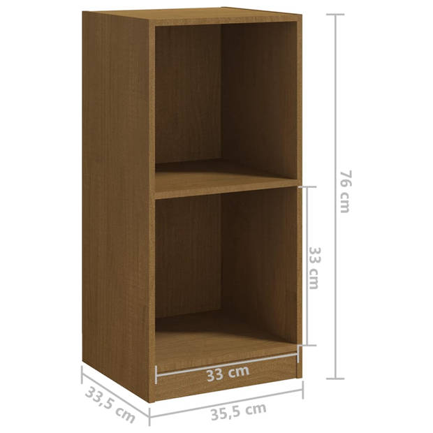 The Living Store Bijzetkast - Hout - 35.5 x 33.5 x 76 cm - Honingbruin