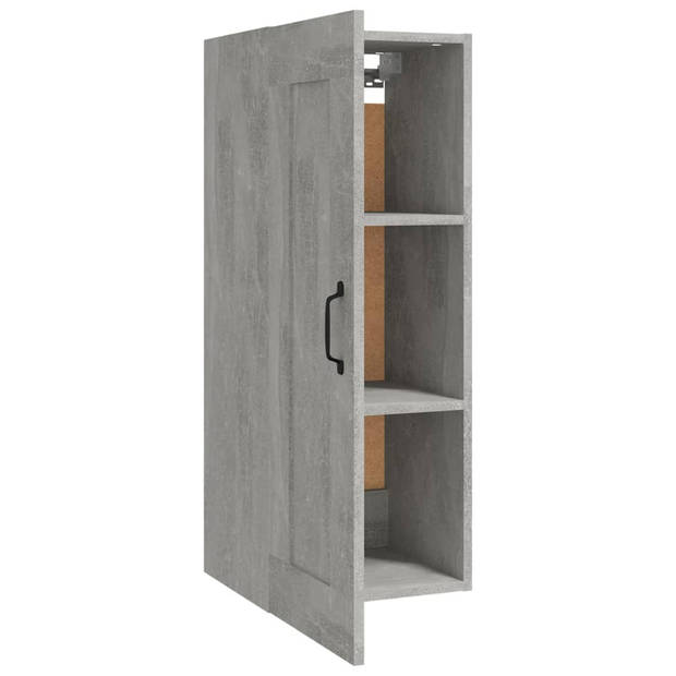 The Living Store Hangkast Betongrijs 35x34x90 cm - Bewerkt Hout