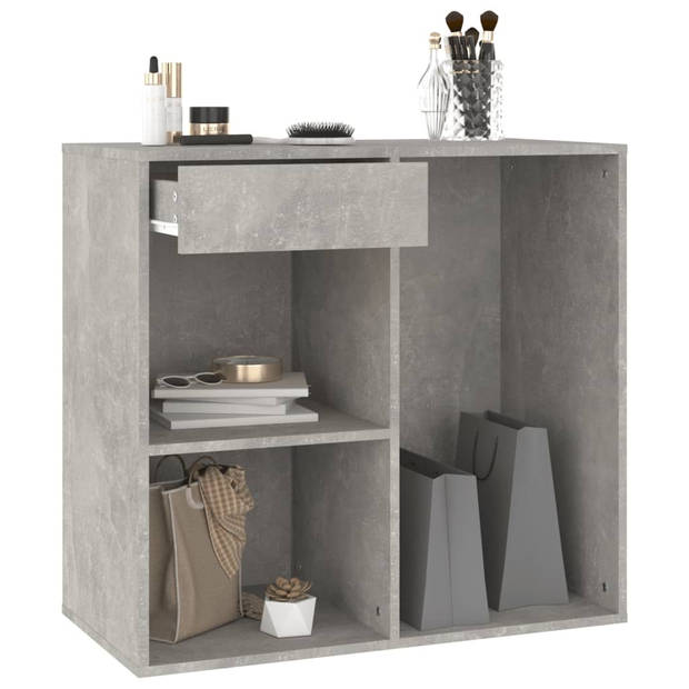 The Living Store Cosmeticakast - Betongrijs - 80 x 40 x 75 cm - Bewerkt hout