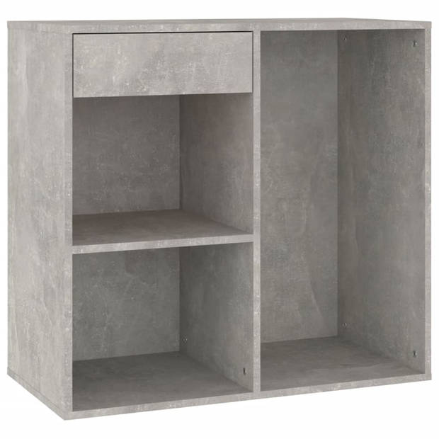 The Living Store Cosmeticakast - Betongrijs - 80 x 40 x 75 cm - Bewerkt hout