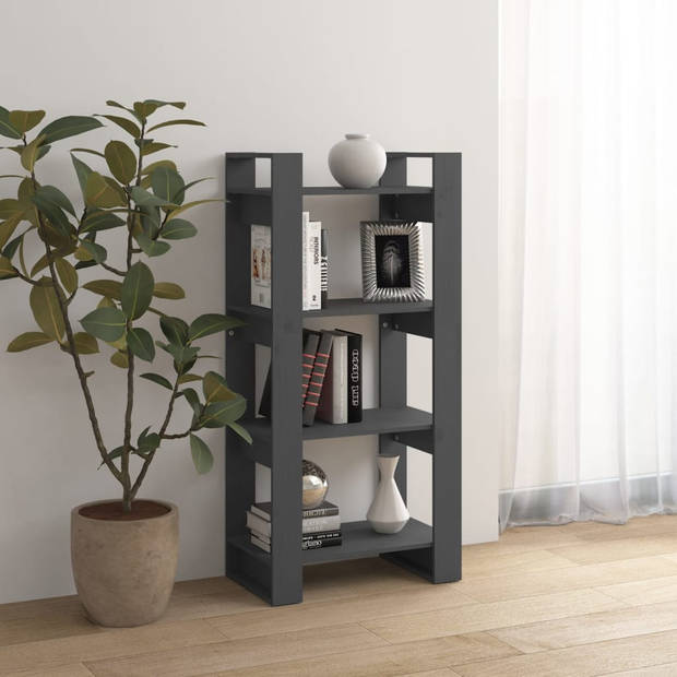 The Living Store Boekenkast - veelzijdig houten - 60 x 35 x 125 cm - Ken- grijs