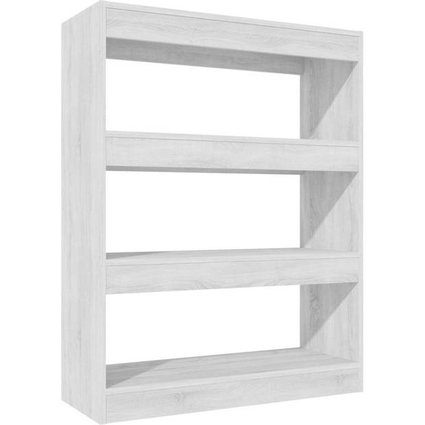 The Living Store Boekenkast Grijs Sonoma Eiken - 80x30x103 cm - Hout - Montage vereist