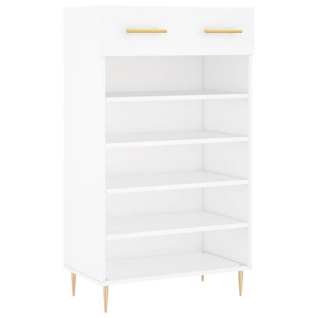 The Living Store Schoenenkast - Kasten - 60x35x105 cm - Wit