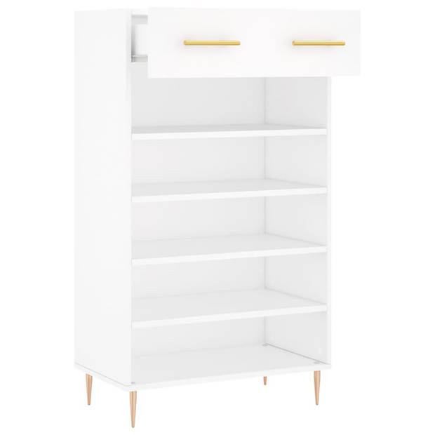 The Living Store Schoenenkast - Kasten - 60x35x105 cm - Wit