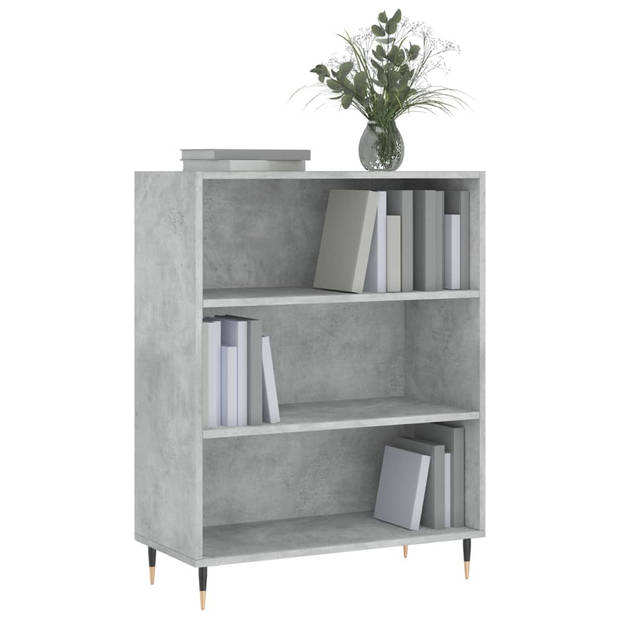 The Living Store Boekenkast Betongrijs - 69.5 x 32.5 x 90 cm - Sterk en stabiel