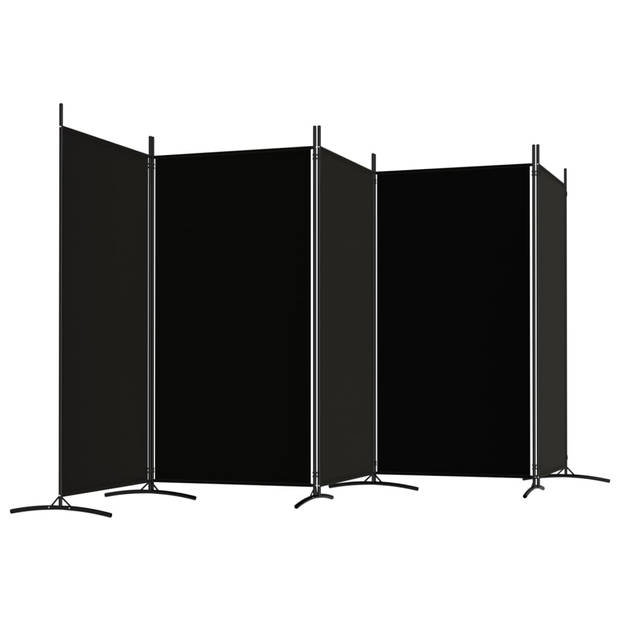 vidaXL Kamerscherm met 5 panelen 433x180 cm stof zwart