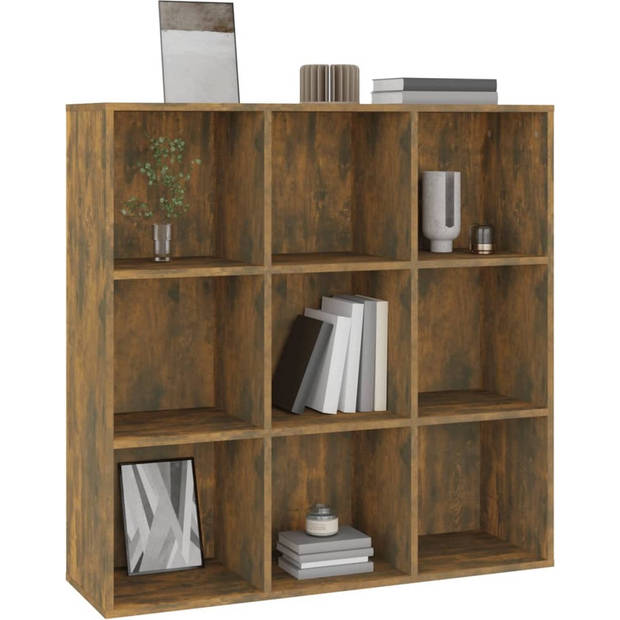 The Living Store Boekenkast Gerookt Eiken - 98 x 30 x 98 cm - Praktisch Materiaal