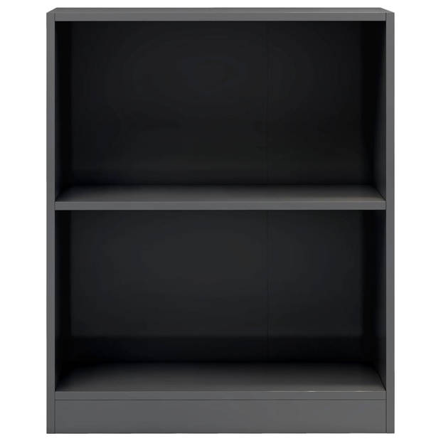 The Living Store Boekenkast - 60 x 24 x 74.5 cm - Hoogglans grijs - Bewerkt hout