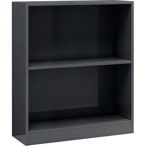 The Living Store Boekenkast - 60 x 24 x 74.5 cm - Hoogglans grijs - Bewerkt hout